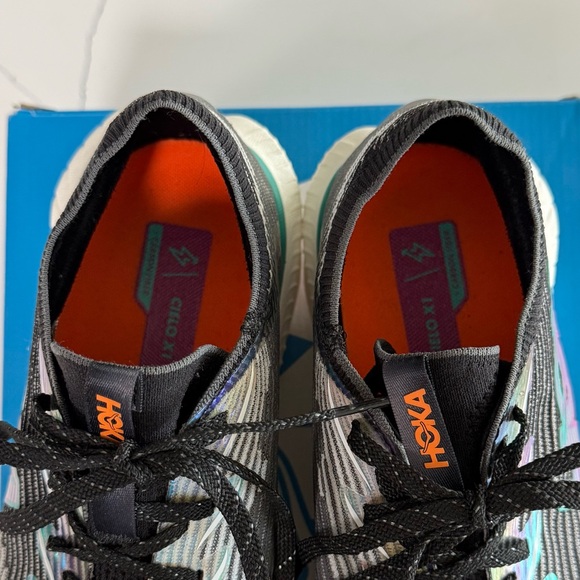 Hoka Cielo X1 Black/Electric Sky Aqua Carbon Running Shoe - Picture 8 of 15